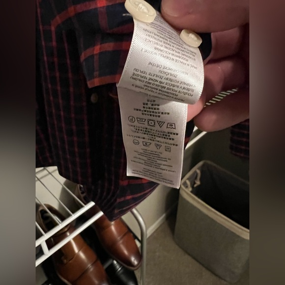 Michael Kora Tailored/Classic-Fit Check Cotton Dress Shirt-Size L - Picture 5 of 5